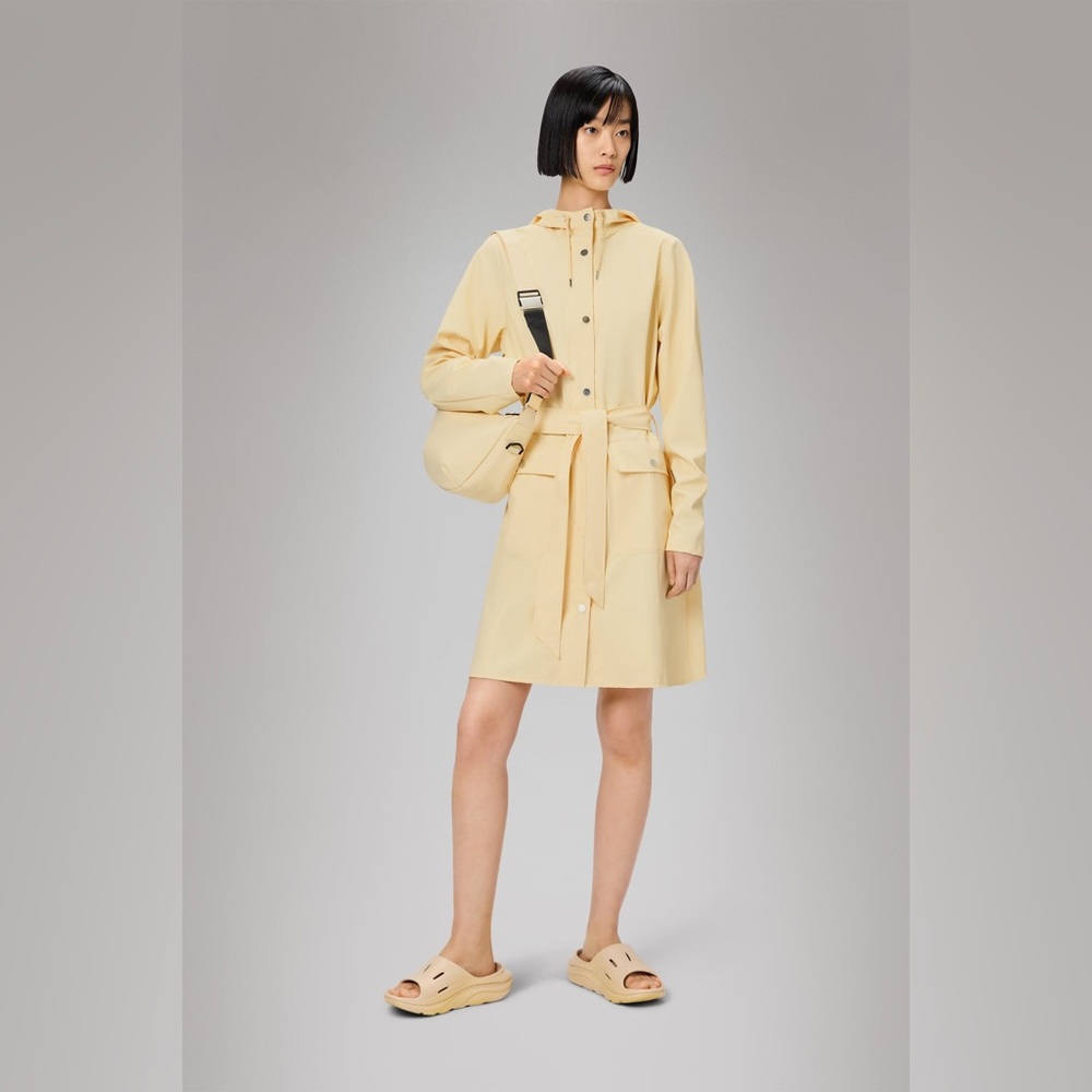 NFS Rains Curve Long Jacket Straw X Small NWT